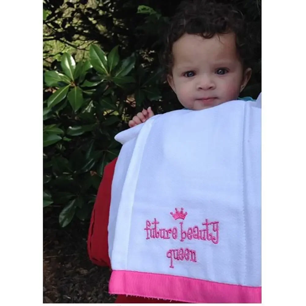 Mud Pie Baby Burp Cloth Set Lil Miss April Future Beauty Queen Set of 2 NWT